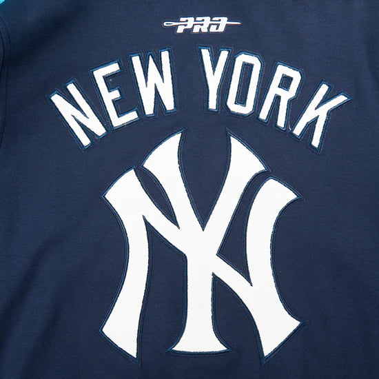 PRO STANDARD MLB NEW YORK YANKEES CURRENT LOGO PRO GAME DAY MEN'S NAVY BLUE DOUBLE KNIT JACKET
